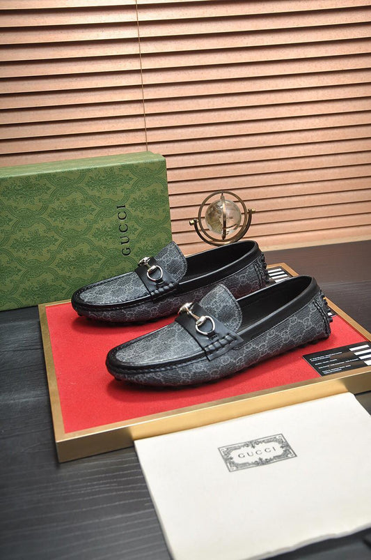 Gucci Loafer With Horsebit GG Canvas In Gray