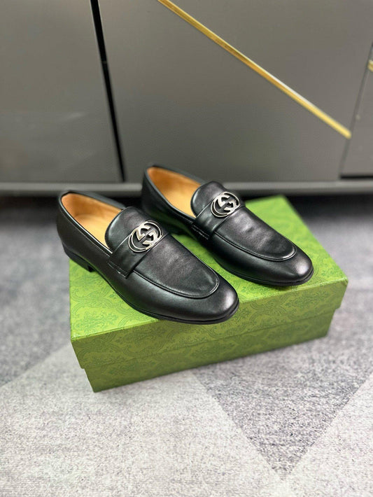 Gucci GG Interlocking Loafer In Black Leather