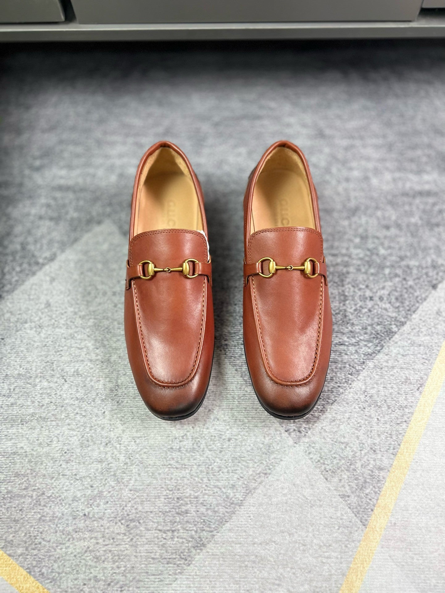 Gucci Horsebit Loafer In Bronze Leather
