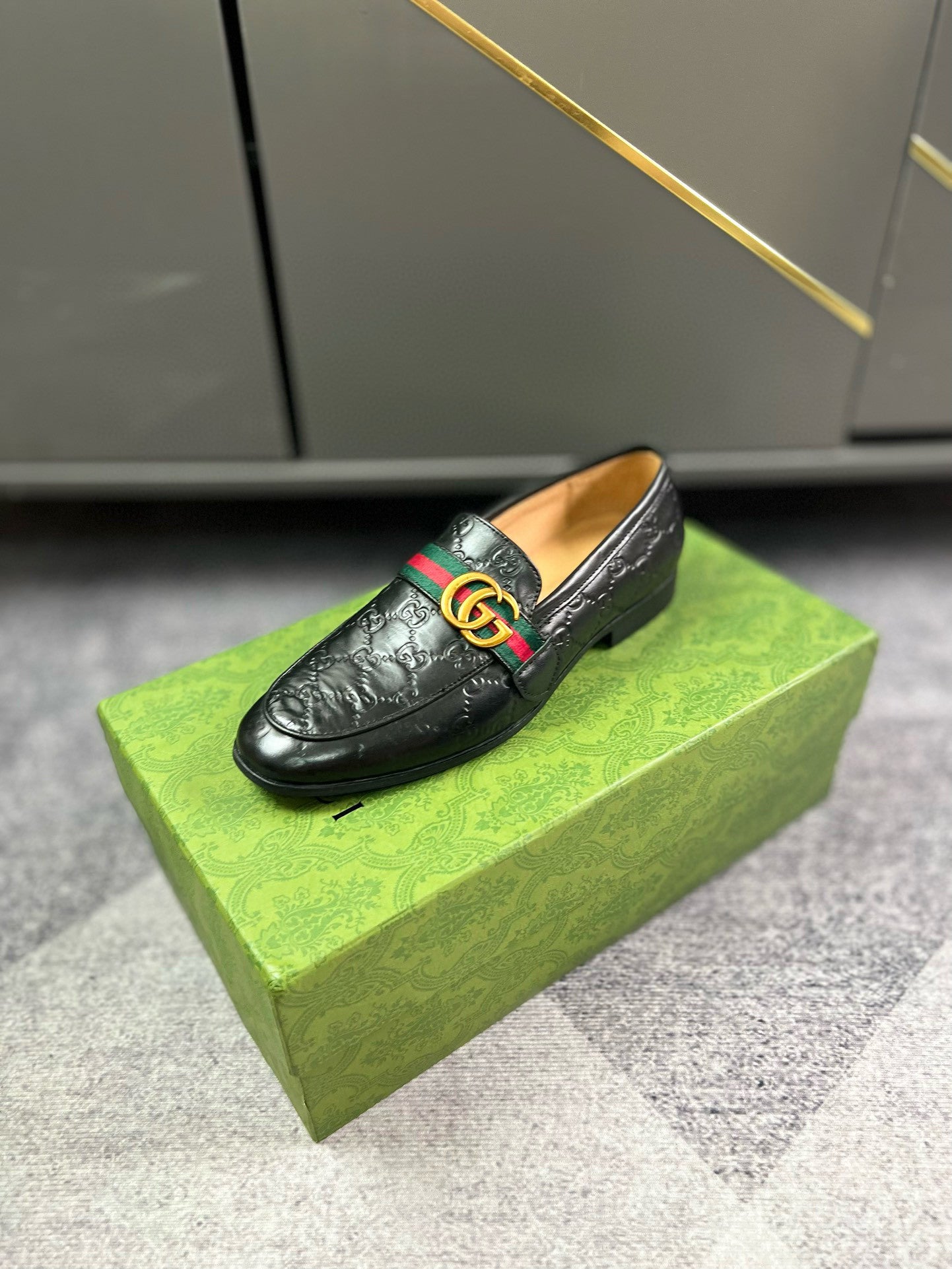 Gucci GG Debossed With Debossed Monogram Loafer In Black