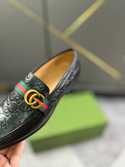 Gucci GG Debossed With Debossed Monogram Loafer In Black