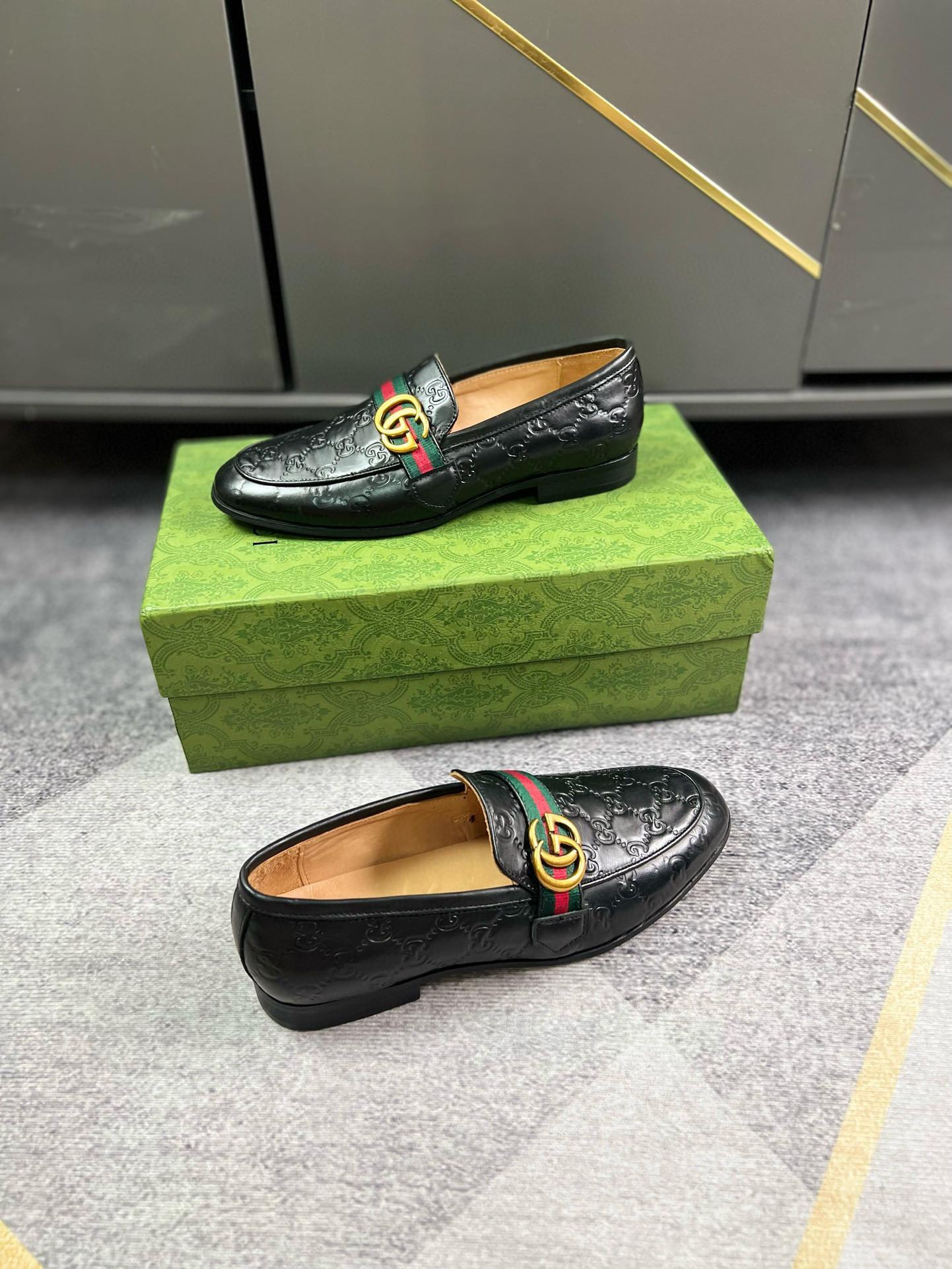 Gucci GG Debossed With Debossed Monogram Loafer In Black