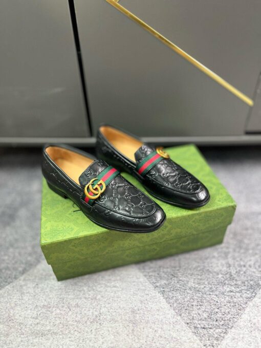 Gucci GG Debossed With Debossed Monogram Loafer In Black