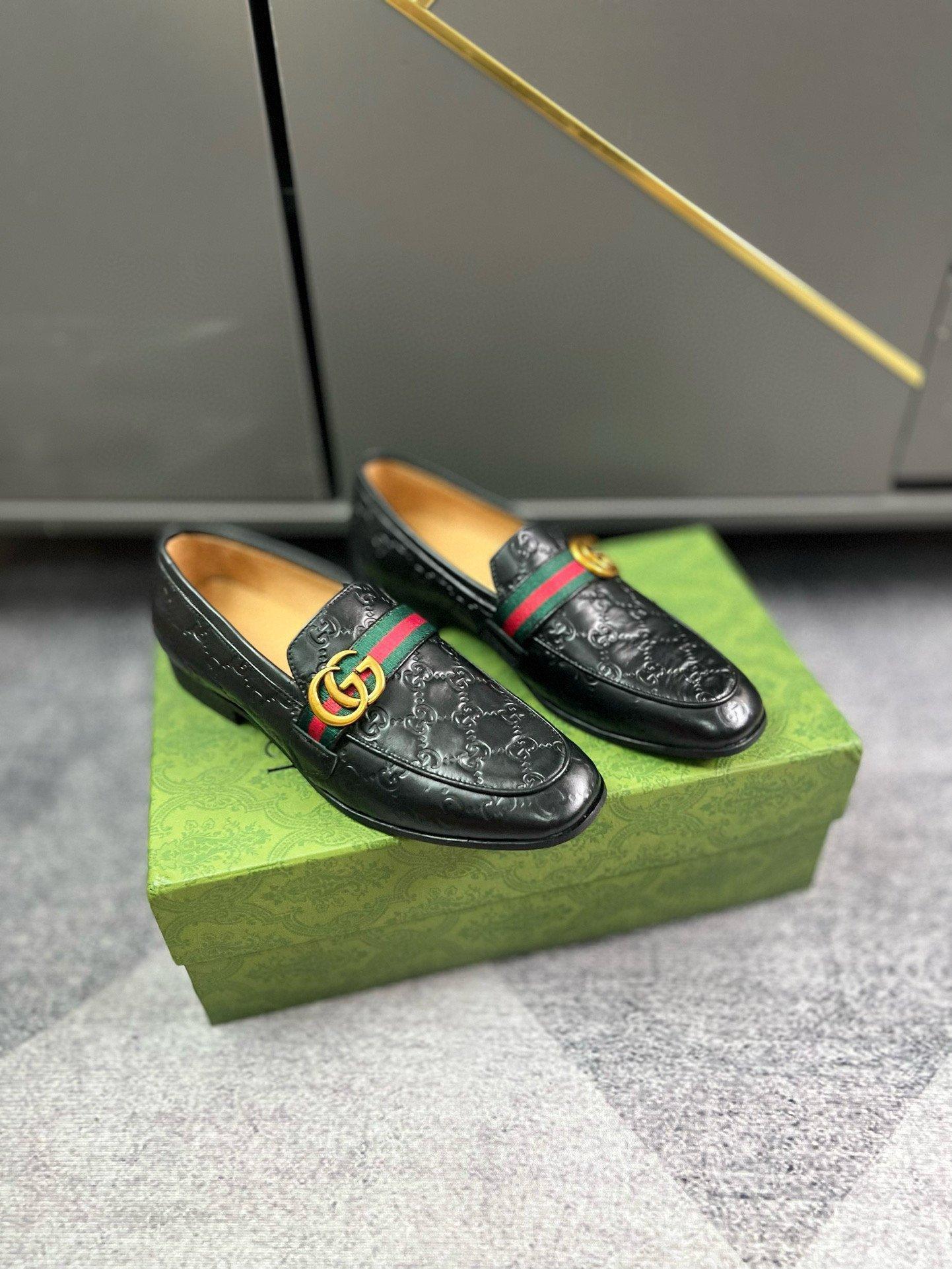 Gucci GG Debossed With Debossed Monogram Loafer In Black