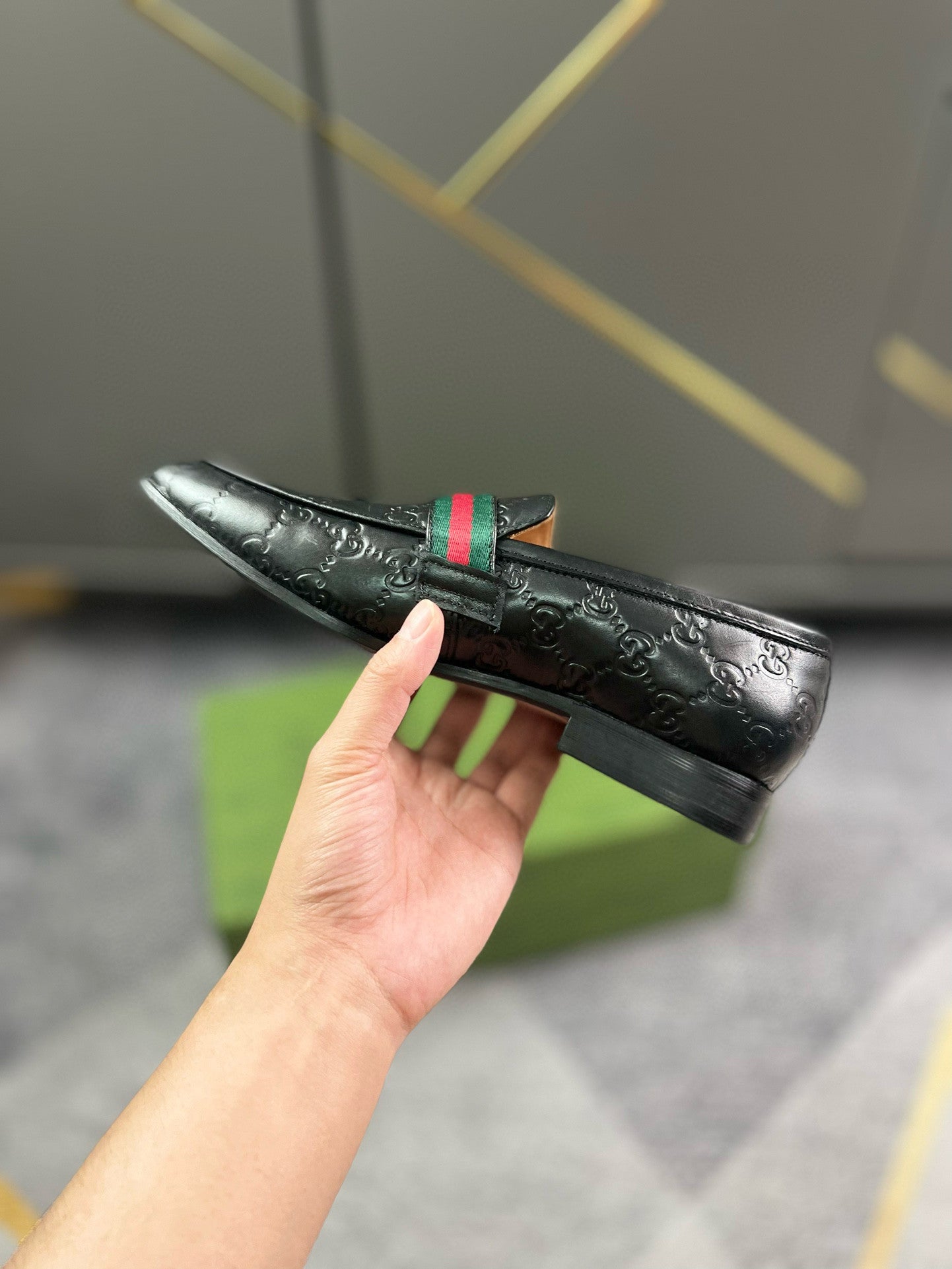 Gucci GG Debossed With Debossed Monogram Loafer In Black