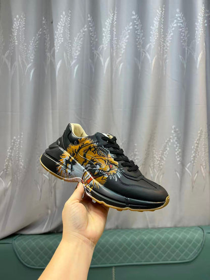 GUCCI RHYTON PRINT LEATHER SNEAKER